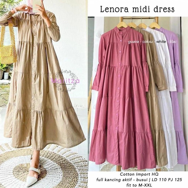 (DBY) GAMIS MIDI LENORA DAILY BUSUI MIDI DRESS RAYON