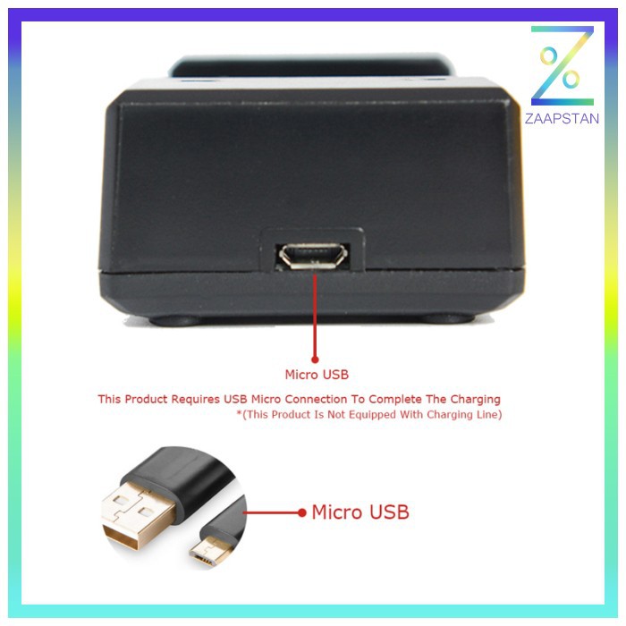 Charger Baterai 18650 2 Slot Plug Micro USB - Black