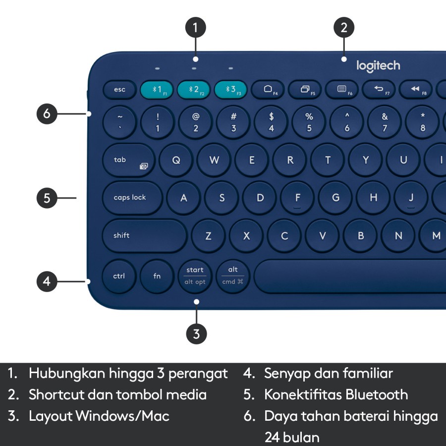 Logitech K380 Keyboard Wireless Bluetooth Multi-Device