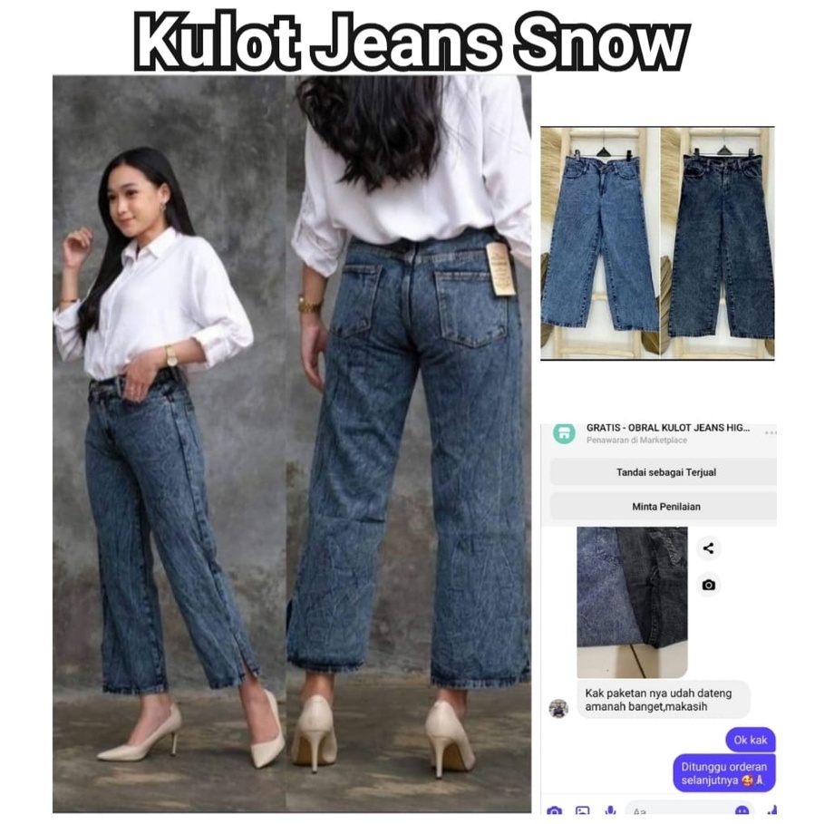 Kulot jeans wanita / kulot jeans snow/ kulot jeans / jeans wanita / kulot wanita / jeans kulot /kulo