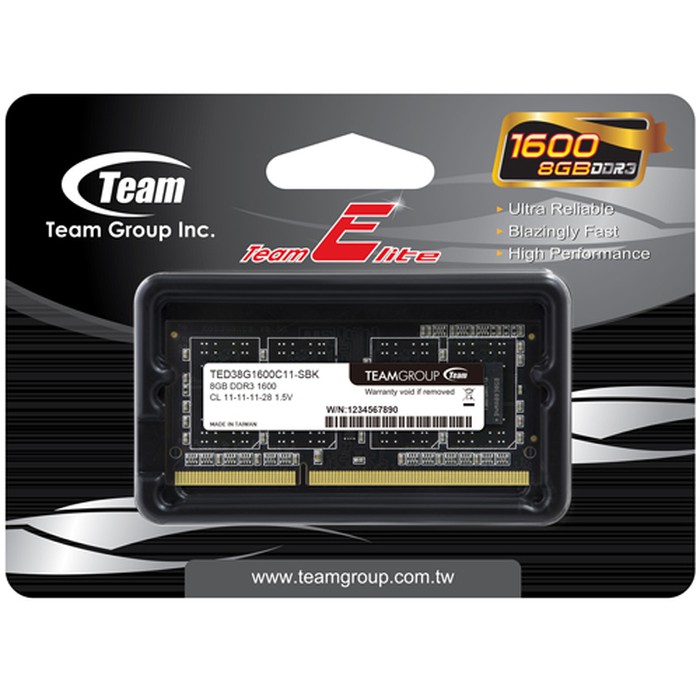 Ram Team Sodimm Ddr3 8Gb 12800L - Sodimm 8Gb 12800 Team Elite