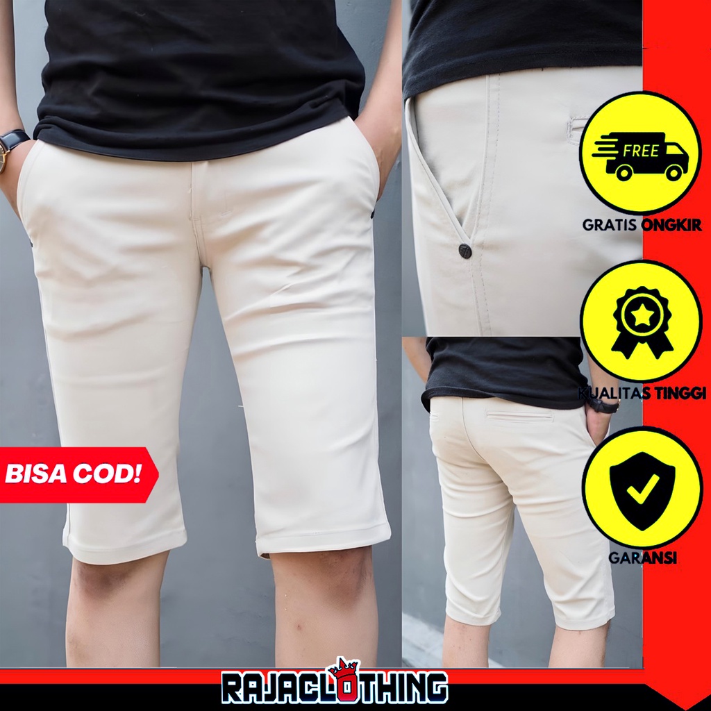 RCL - Celana Pendek Cream Pria Cargo Kimpol Chino Termura Yangg Teraris Size JUMBO 27--34 S.M.L.XL