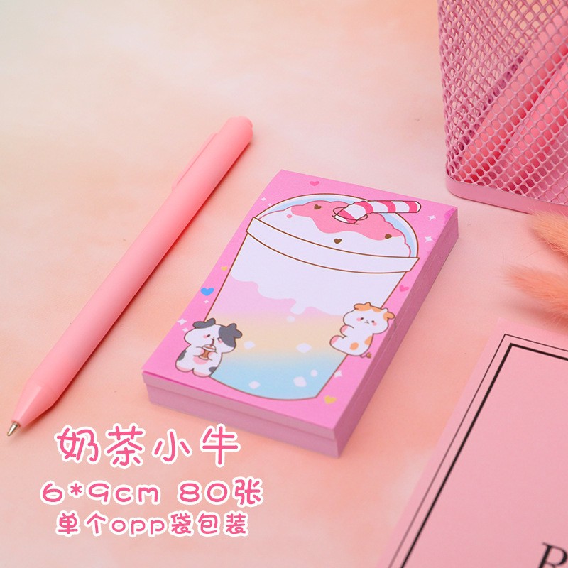 Sticky note memo pad sapi karakter hewan-Pop ice