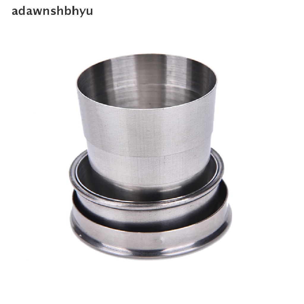 Adawnshbhyu Gelas Cangkir Lipat Stainless Steel Portable Outdoor Travel Lipat Collapsible Cup Telescopic