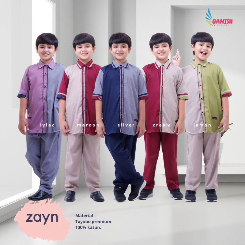 KOKO ANAK ZAYN GANISH GALLERY BAJU MUSLIM ANAK LAKI LAKI KEMEJA KOKO KEMKO SETELAN PREMIUM TERBARU B