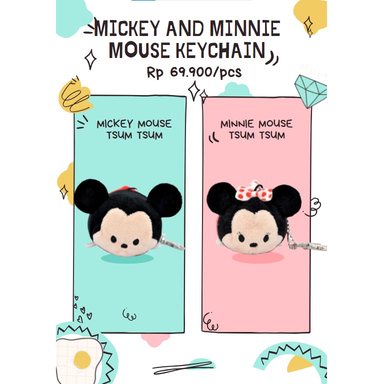 PROMO Gantungan Kunci Boneka Disney Mickey Minnie Mouse Tsum Tsum Asli Original Tas Mainan Anak Unik