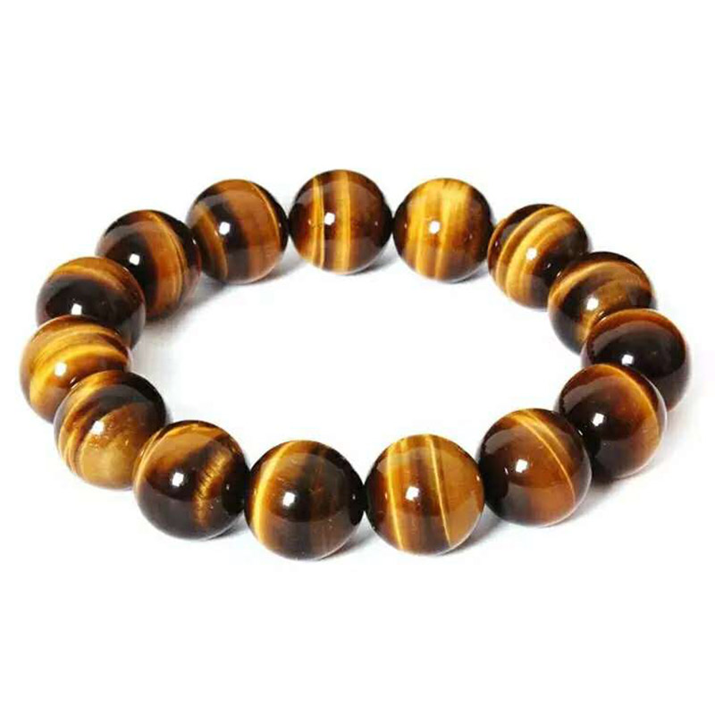 Unisex Natural Tiger Eye Stone Beads Bracelet / Stress Relief Healing Chakra Yoga Bracelet / Wealth and Good Luck Bracelet