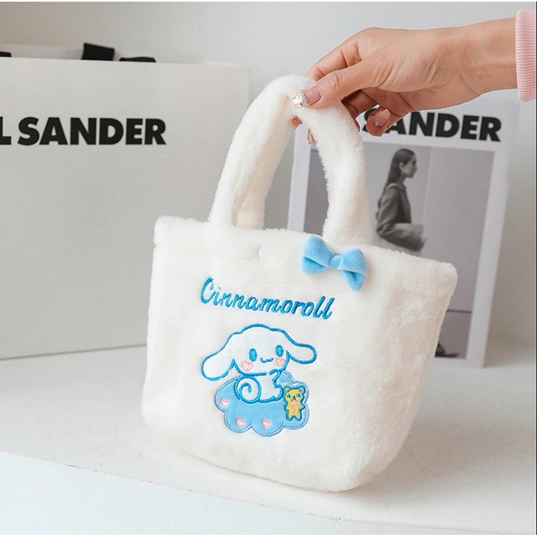 Kawaii Sanrio Tas Mewah Kitty Melody Cinnamoroll tote Boneka mini Anime Tas Tangan Kartun Lotso Beruang Ransel Mewah untuk Hadiah Anak Perempuan