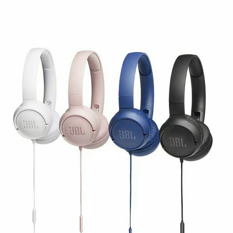 JBL Tune 500 Wired On-Ear Headphones with Mic T500 - IMS Garansi Resmi Black Blue Pink Ori Headset