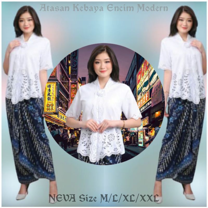 Atasan Kebaya Encim Modern Wisuda Senada Neva