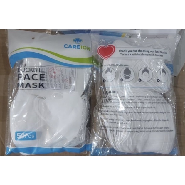 MASKER DUCKBILL CAREION GARIS 1 PACK ISI 50PC