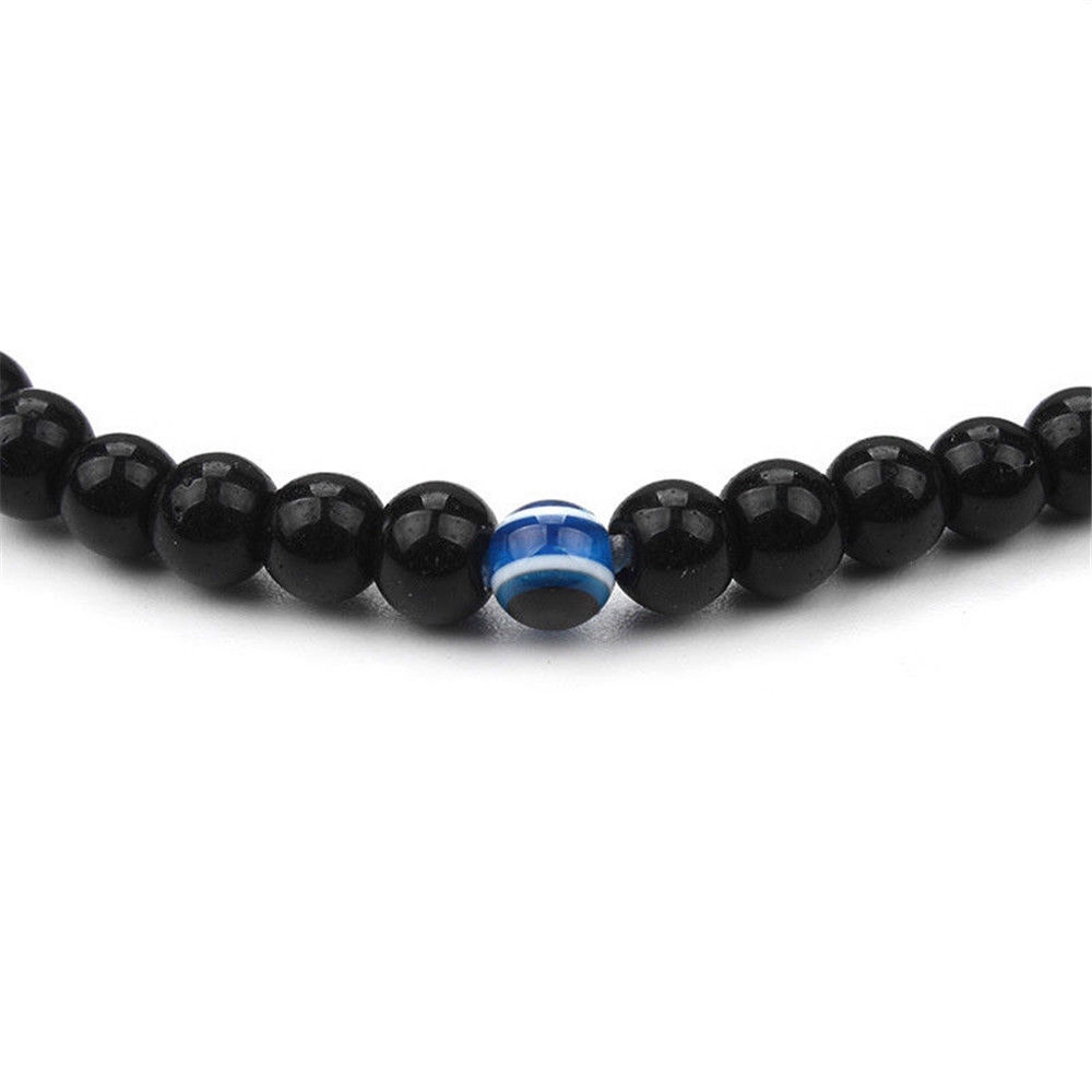 Blue Eye Bracelet Couple Obsidian Greek Devil's Eye Beads