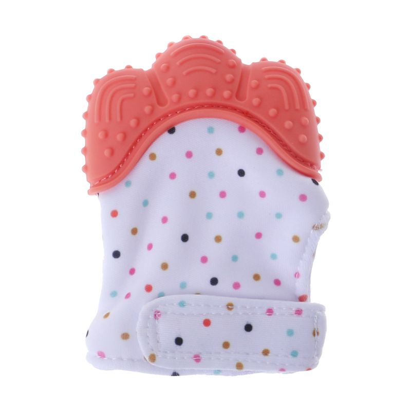 Mary Sarung Tangan Teether Bayi Newborn Bahan Silikon Dengan Suara Mencicit