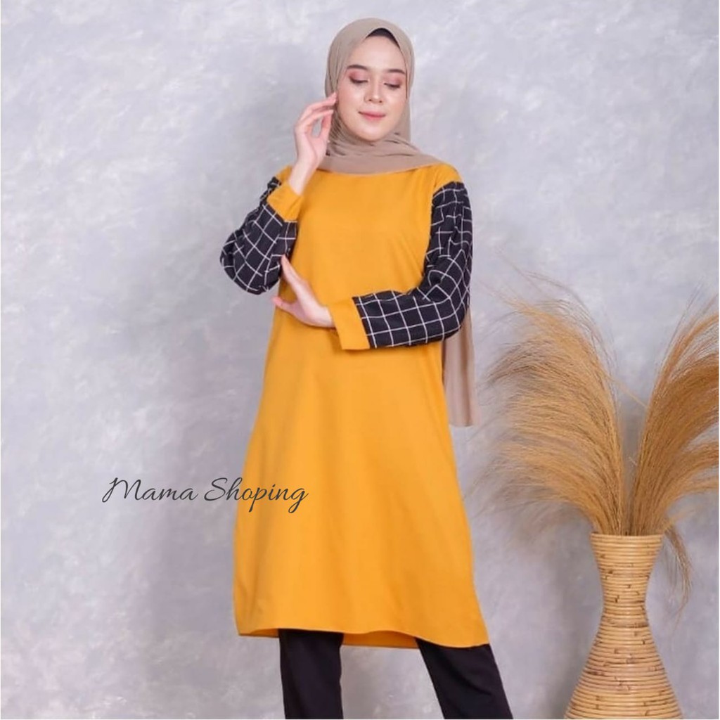 BAJU ATASAN WANITA TUNIK LENGAN PANJANG - BAJU TUNIK WANITA - BAJU ATASAN WANITA LENGAN PANJANG