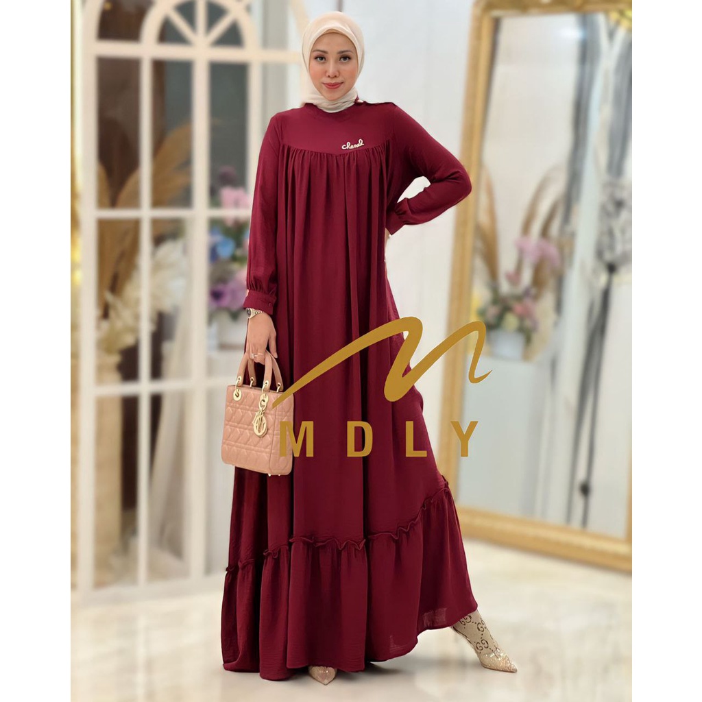 Fashion Muslim Gamis Syari Wanita Terbaru Baju Wanita  Muslim Audina Dress by Mdly