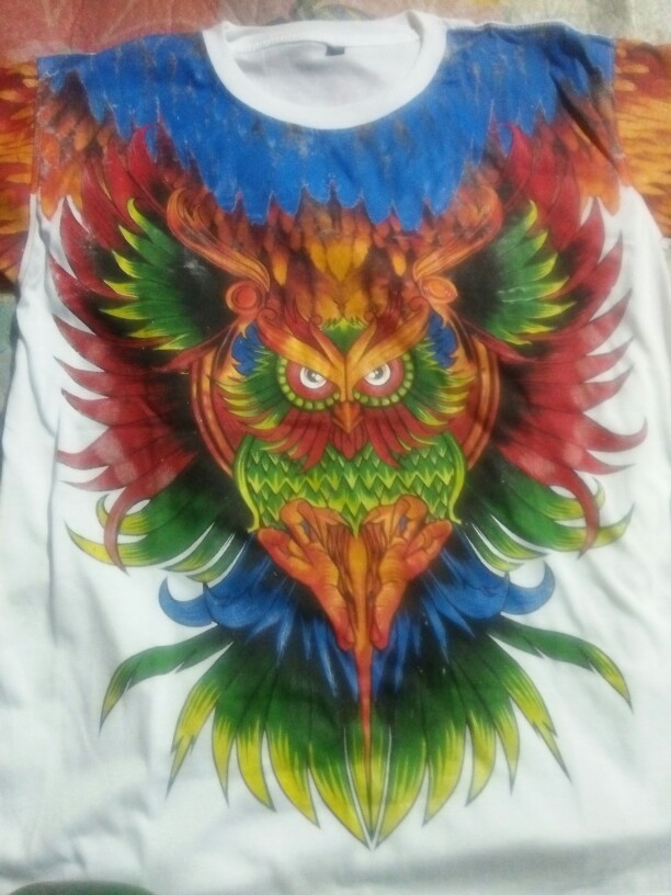 Tshirt Distro Keren Terbaru 3d Motif Owl Batik Fp Putih