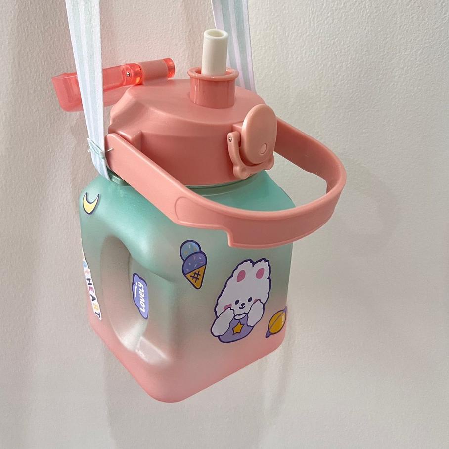 PROMOSI  9.9 Botol Minum Gemoy Kotak Gradasi Viral Kapasitas 1,3 Liter [KODE 5]