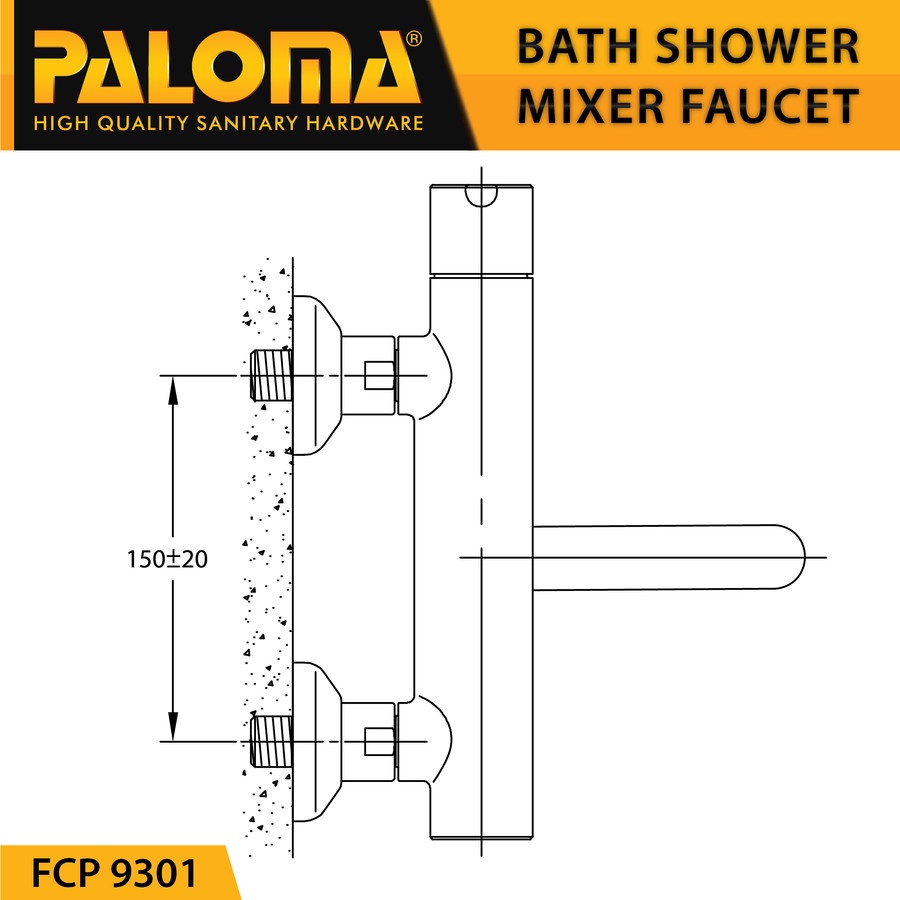 PALOMA FCP 9301 Keran Mixer Bathtub Shower Mandi Panas Dingin Kran Air