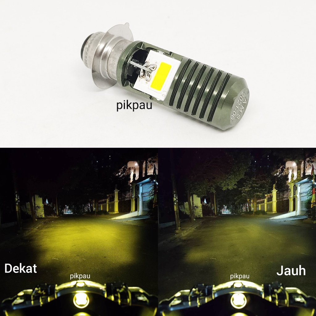 Lampu Utama High Low lampu Depan H6 Led Jauh Dekat 2 sisi 12 volt bisa AC DC Kuning motor Matic Bebek