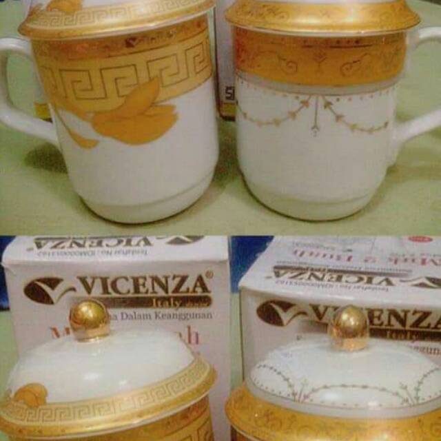 Mug vicenza dengan tutup nya