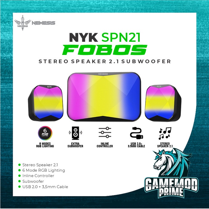 Speaker Gaming Subwoofer 2.1 RGB NYK Nemesis FOBOS SPN21 SPN 21