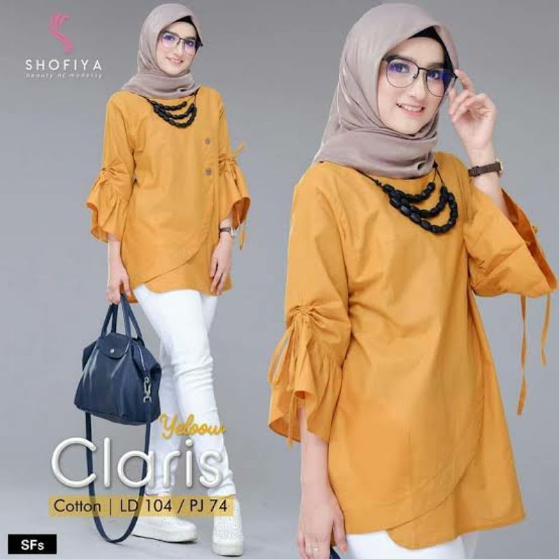 Baju Atasan Muslim Wanita Terbaru Tunik Claris