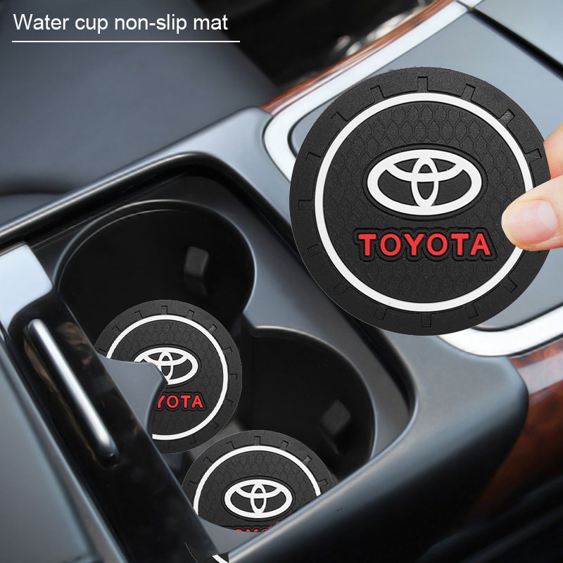 【2 pcs】Mobil Coaster Cangkir Dengan HONDA-TOYOTA-MITSUBISHI Logo/Tatakan Gelas Mobil/Pad Air Botol Mobil Anti-Slip