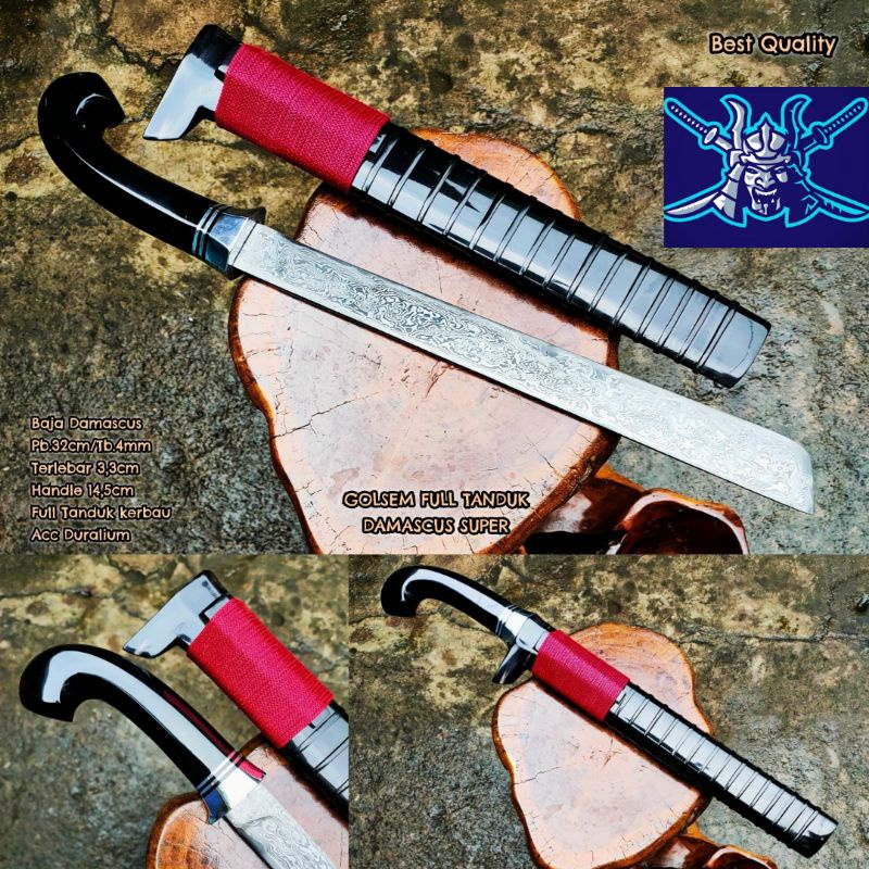 PISAU SEMBELIH FULL TANDUK DAMASCUS SUPER TAJAM