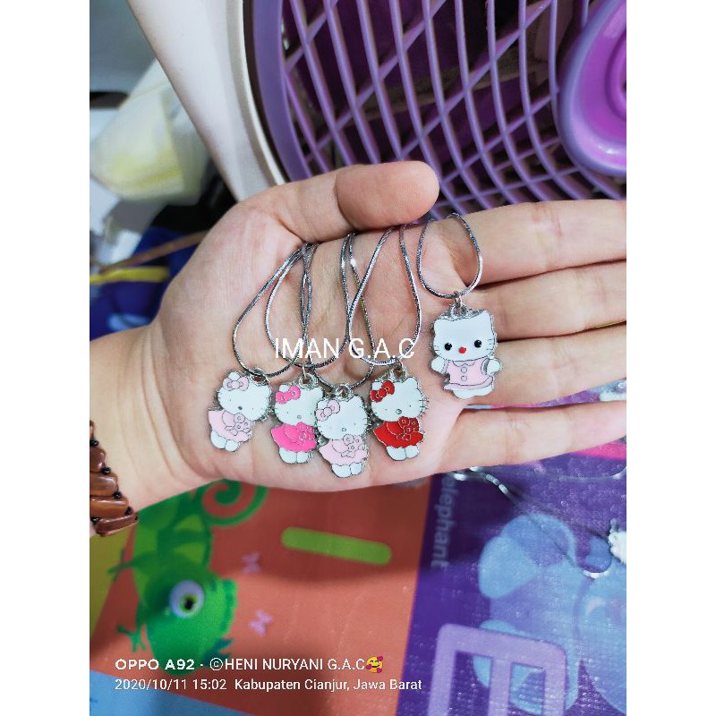 kalung anak rhodium liontin hellokitty