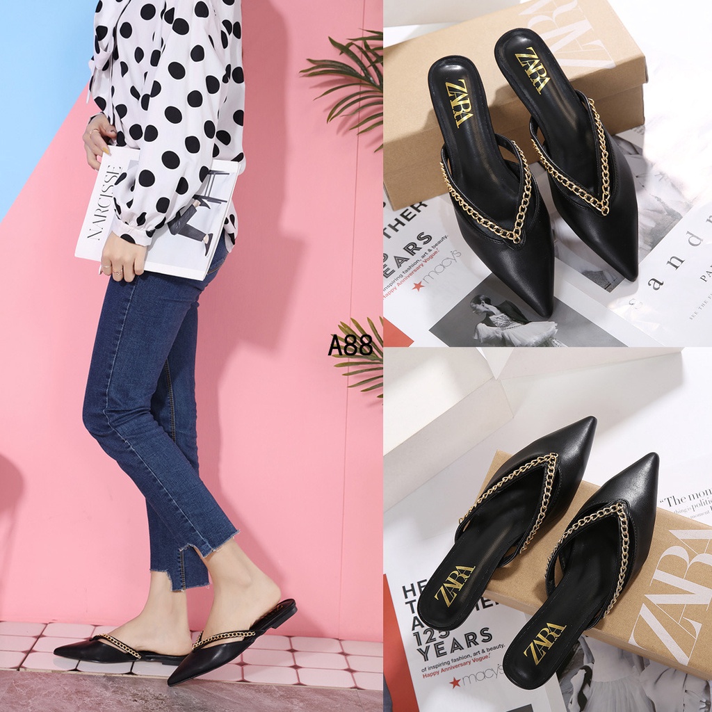 ZRLeopard Print &amp; Black Flat Shoes  #A88