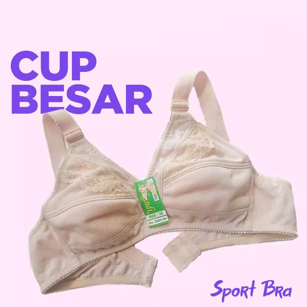Bra BH Ukuran Jumbo Cup Besar Tanpa Busa Tanpa Kawat Size 44,46,48