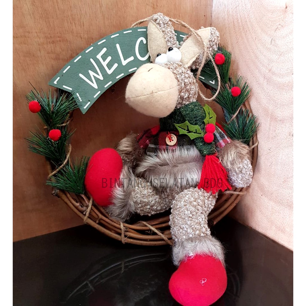 CHRISTMAS DECORATION RUDOLPH WREATH