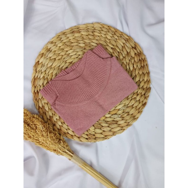 Manset Leher Rajut Premium-Dusty pink