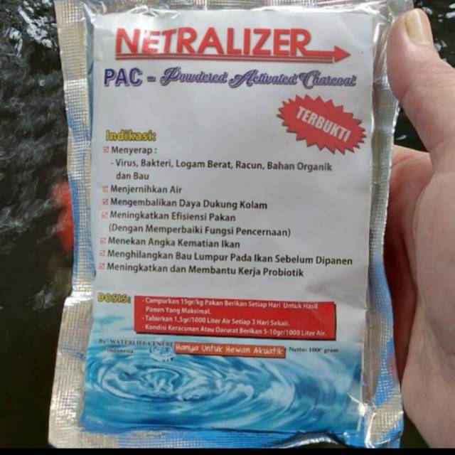 NETRALIZER PAC SUPLEMEN DAN NETRALISIR KOLAM IKAN 100 Gram | Shopee