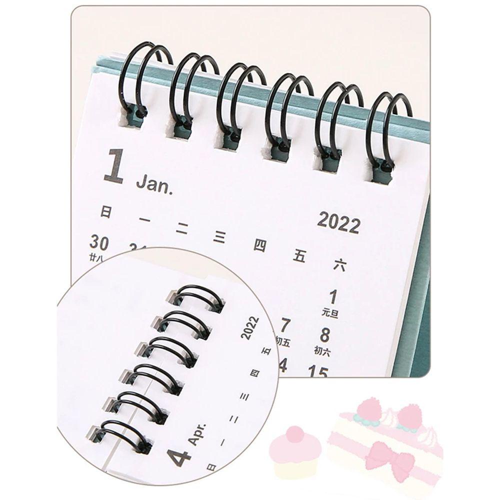 Lanfy 2021-2022 Kalender Perlengkapan Kantor Non-printed Daily Jadwal Berdiri Sendiri Dekorasi Desktop Agenda Organizer Coil Calendar