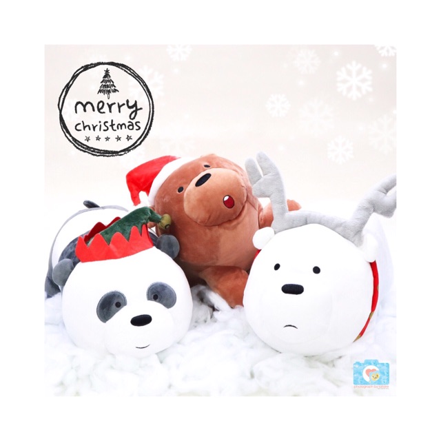 we bare bears christmas plush