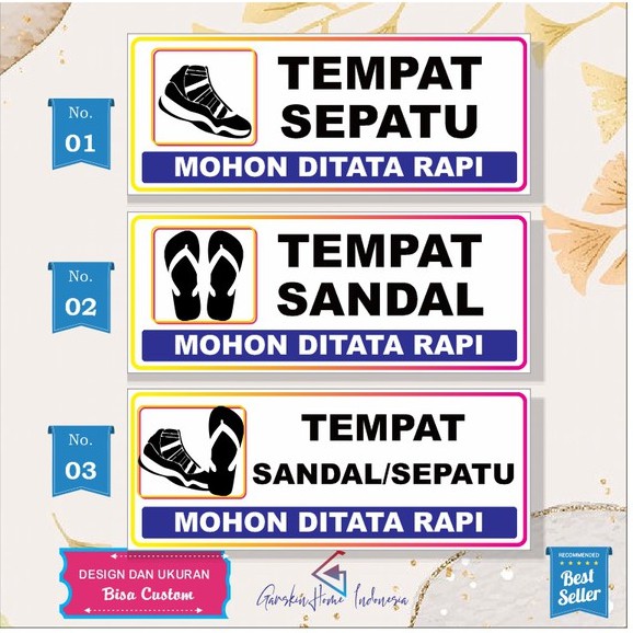 

stiker tempat sandan dan stiker tempat sepatu