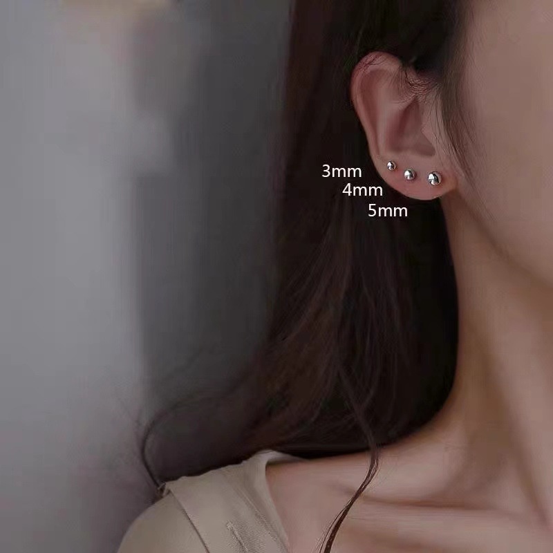 1 Pc Anting Bahan Titanium Steel Gaya Korea Untuk Wanita