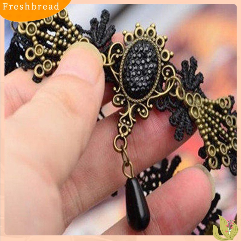 Fresh| Gelang Kaki Lace Bunga Vintage Warna Hitam Untuk Wanita