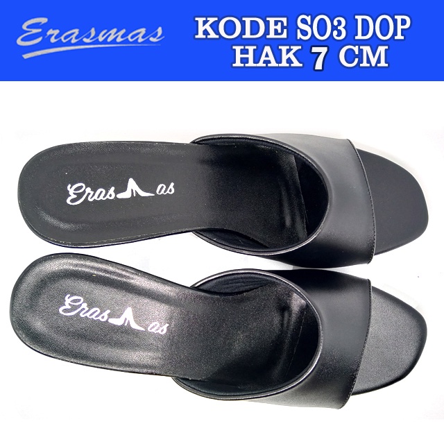 Sandal Selop Slop PSR S03 SO3 Erasmas Hak 7 Cm Persit Bhayangkari IKKT Formal Arisan Pertemuan