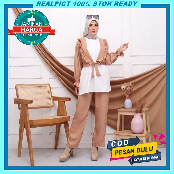 Humaira Set Crinkle Airflow Long Jumbo Ld 120 / Setelan Humaira Polos  Clara Set Jumbo Setcel Stelan