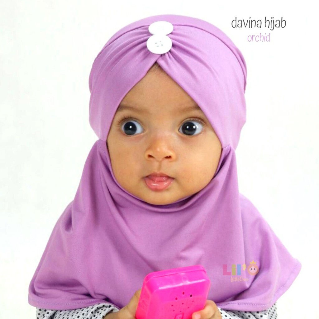 Lil'O Series - Davina Hijab / Jilbab Lucu Anak Bayi Perempuan 0-2 Thn - Fuschia S 1