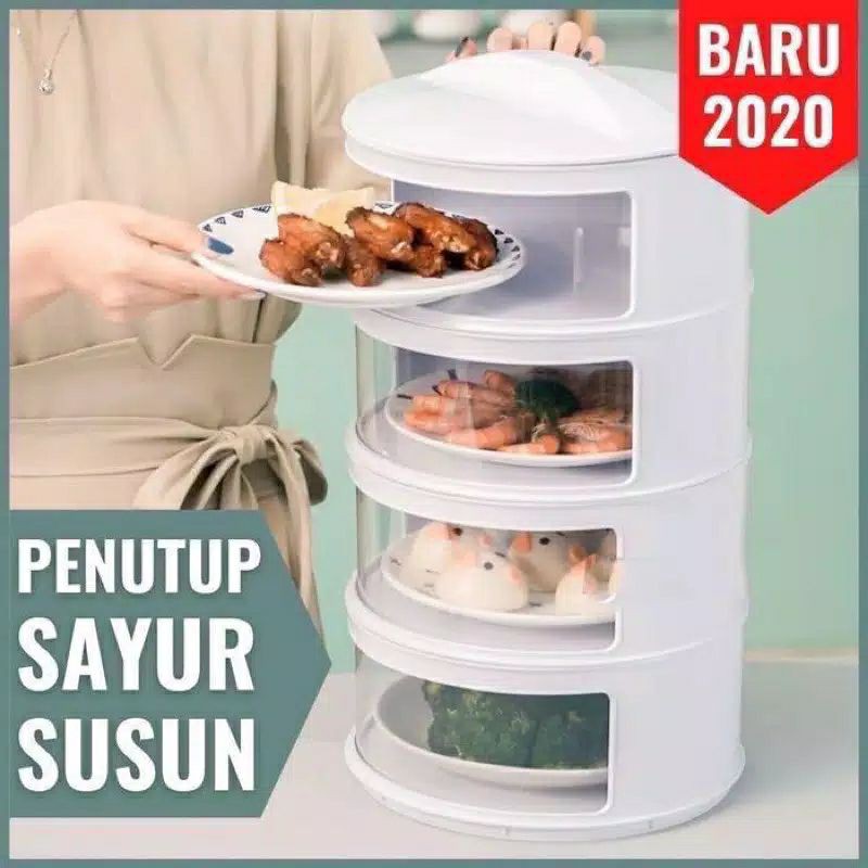 Tempat Penutup makanan tahan panas susun / Tudung Saji susun penyusun masakan