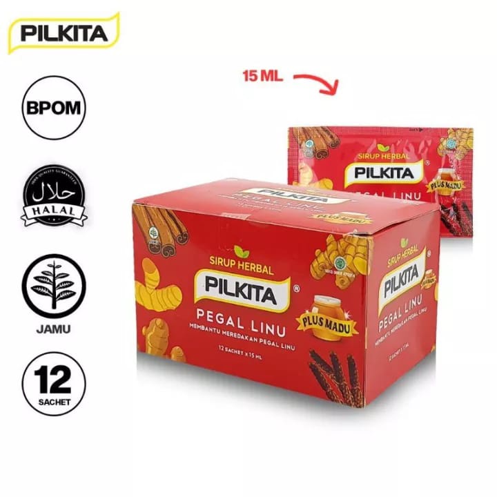 PILKITA SIRUP HERBAL PEGAL LINU SACHET 15ML BPOM HALAL SUPLEMEN KESEHATAN PLUS