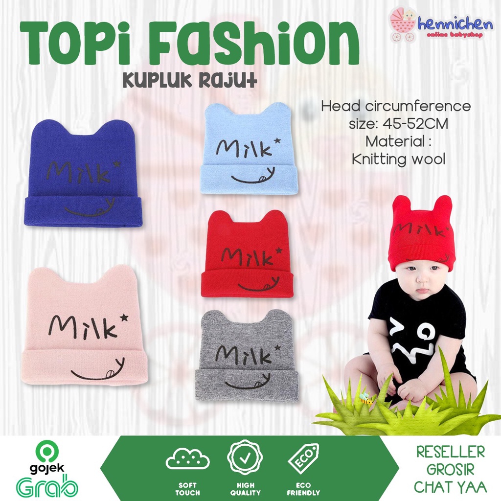 TOPI LUCU KUPLUK RAJUT CUTE FASHION MOTIF RANDOM BABY AVENE