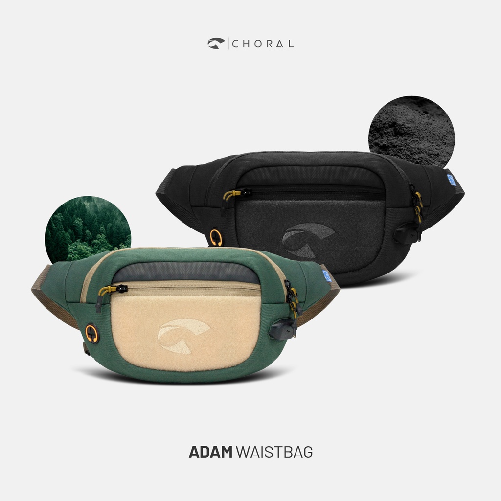 waistbag pria | ADAM WAISTBAG by CHORAL.ID 100% ORIGINAL BRAND | tas slempang pria kompartment besar