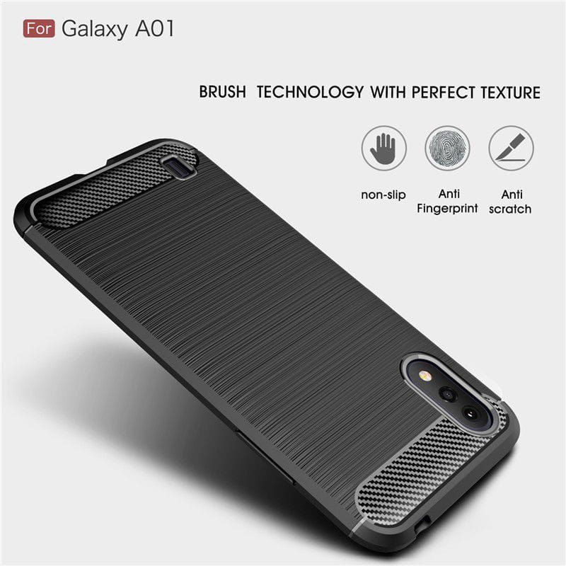 Case Samsung A01 Ipaky Fiber Carbon ultimatte Premium Quality