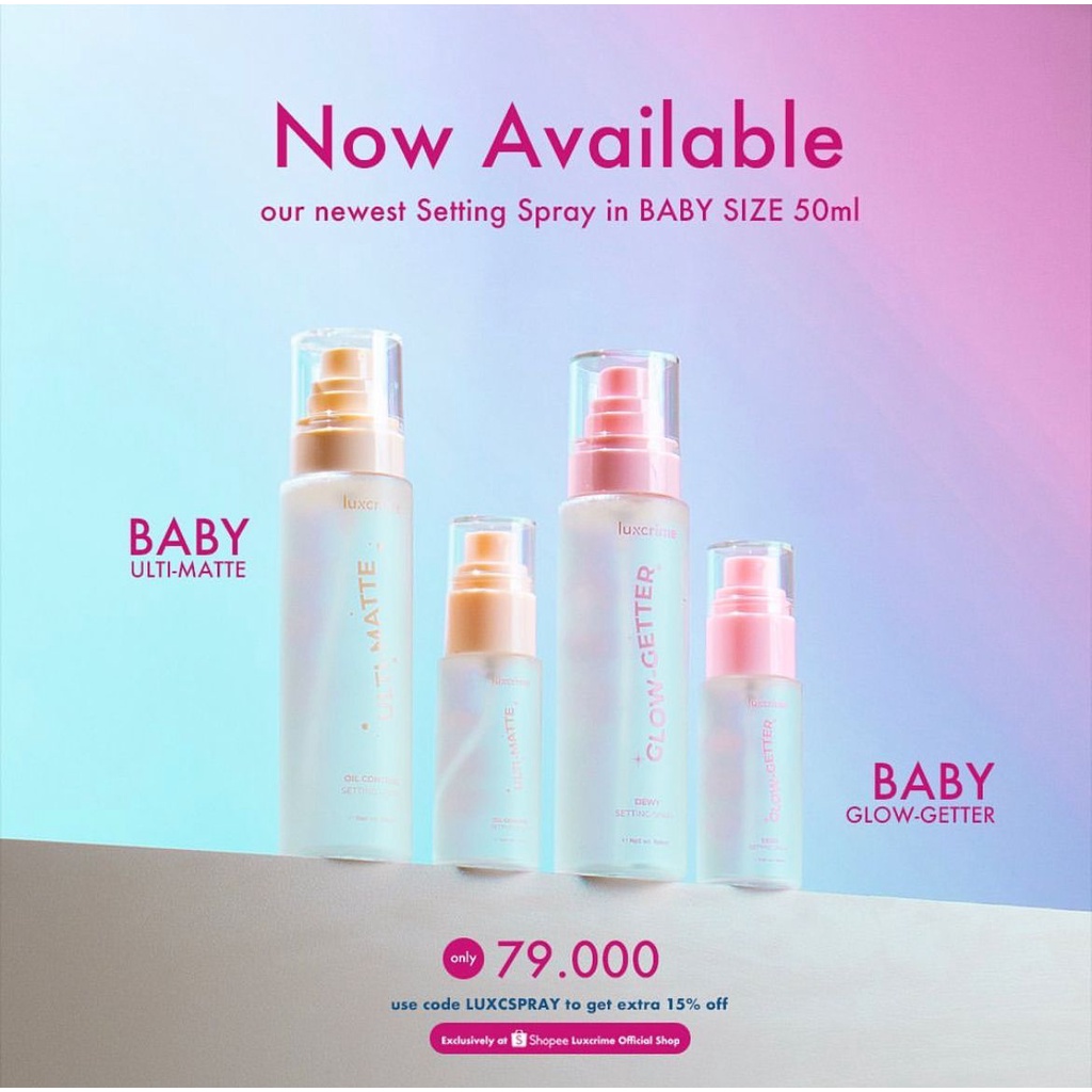 Luxcrime Ulti Matte Oil Control Glow Getter Dewy Luxcrime Setting Face Spray Seting Ultimate Wajah M