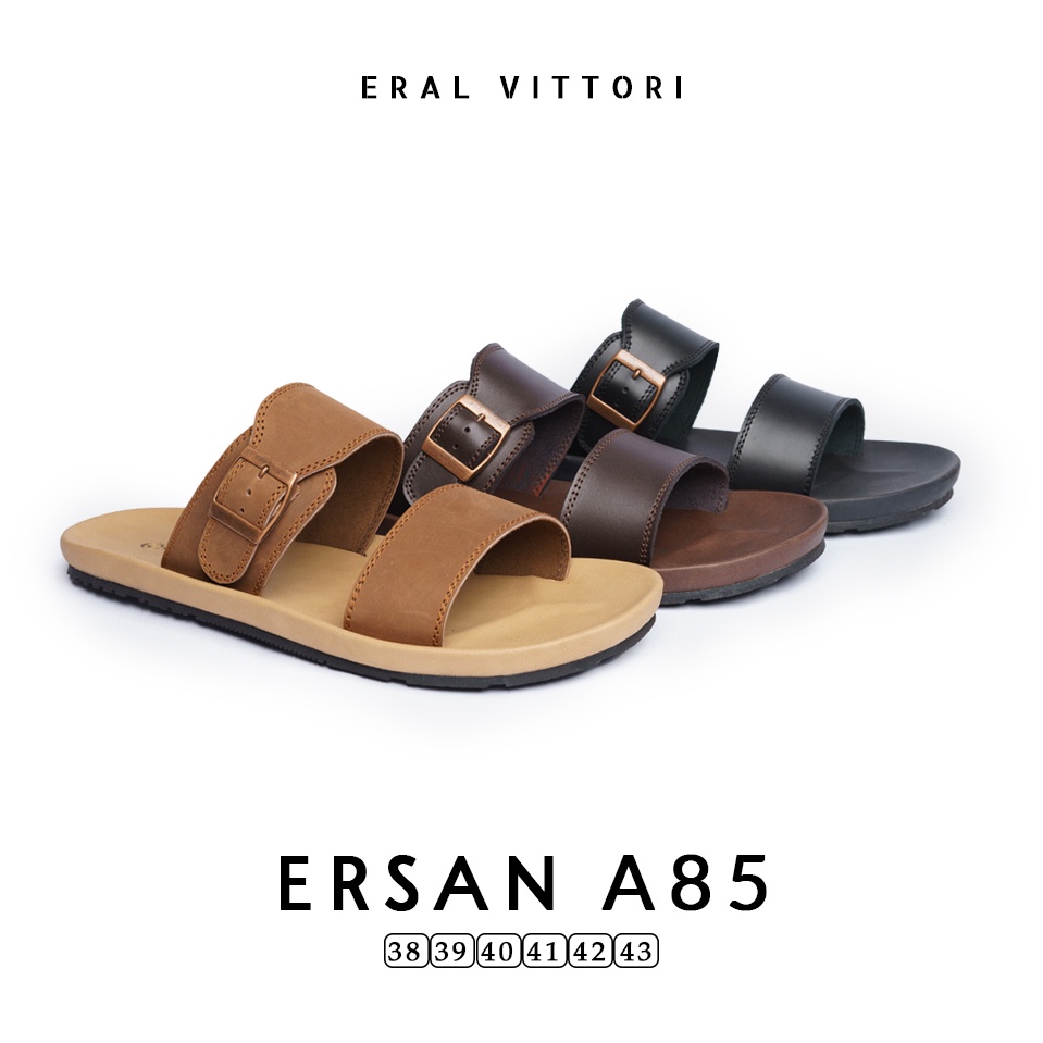 Eral Vittori - Ersan A85 Sandal Santai Harian Pria Kulit