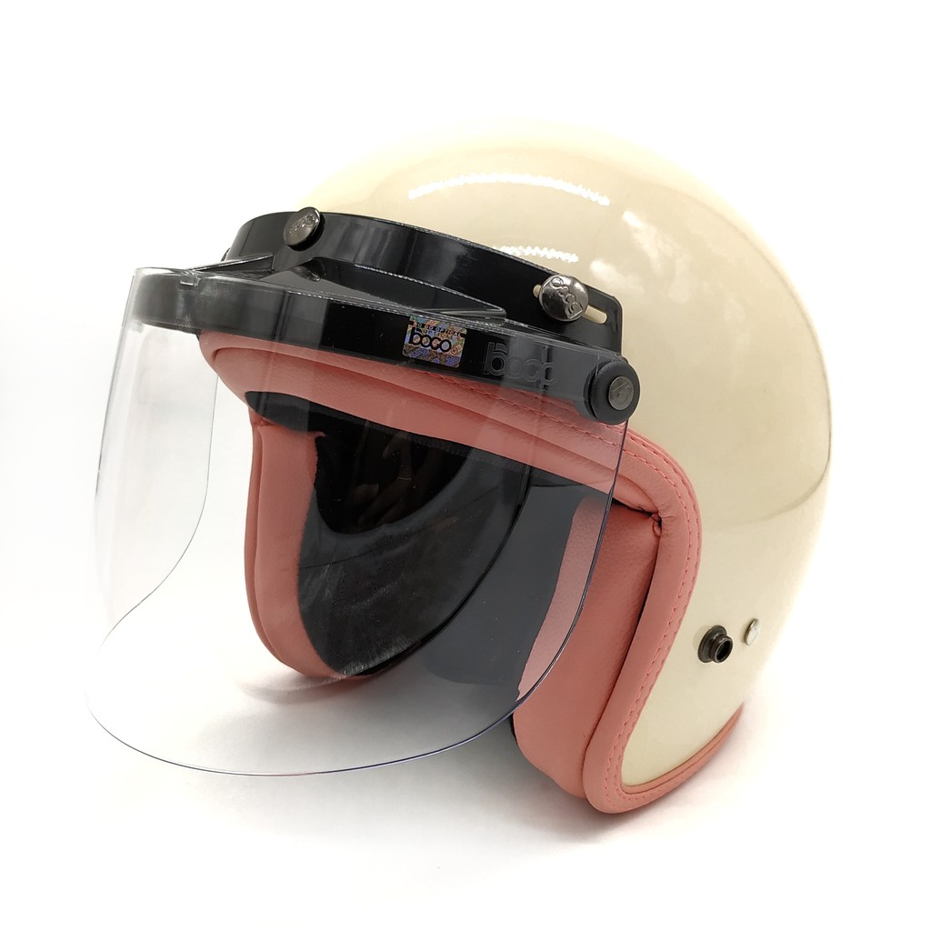 Helm Retro Bogo Wanita Sada Rosa Cream Pastel